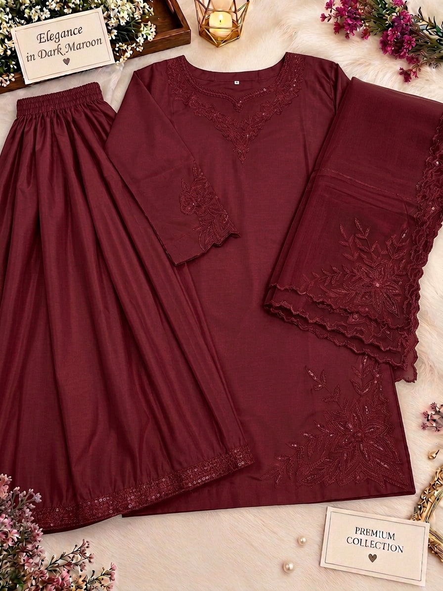 A Royal Super Kattan Flapper | Elegant Embroidered Ladies Dress