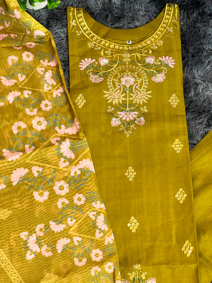 Premium Embroidered Doria Cotton Dress | Elegant Ladies Collection