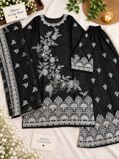 Luxury Embroidered 3-Piece Suit Flapper Style