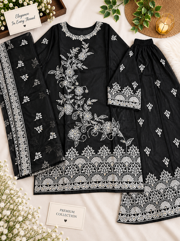 Luxury Embroidered 3-Piece Suit Flapper Style