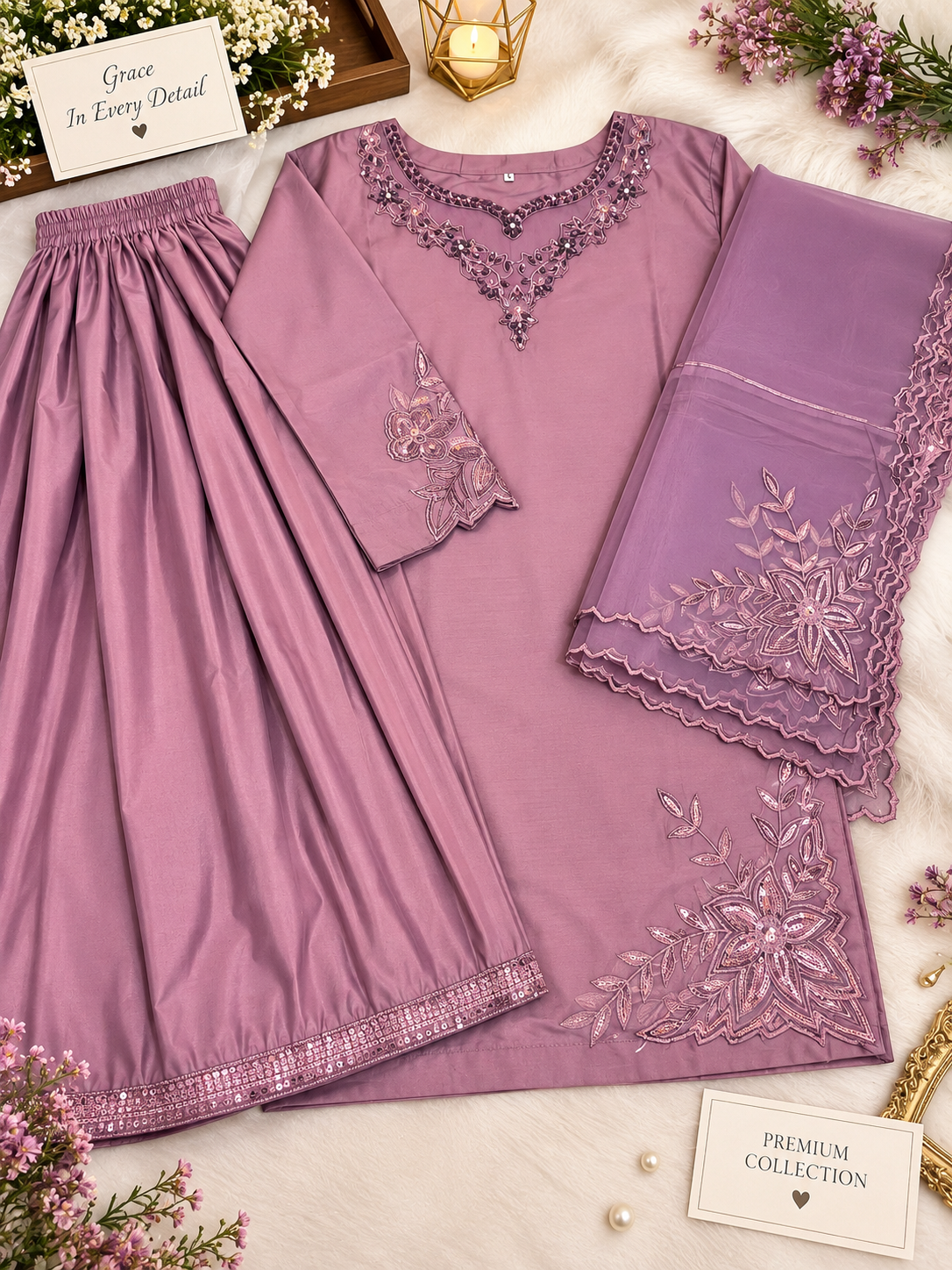 A Royal Super Kattan Flapper | Elegant Embroidered Ladies Dress