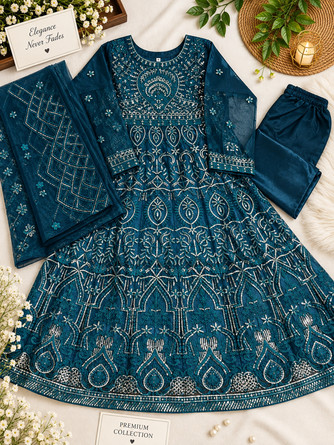 Premium Net Maxi Dress | Elegant & Stylish Ladies Collection