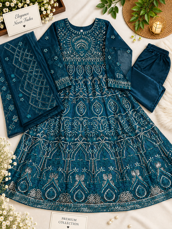 Premium Net Maxi Dress | Elegant & Stylish Ladies Collection