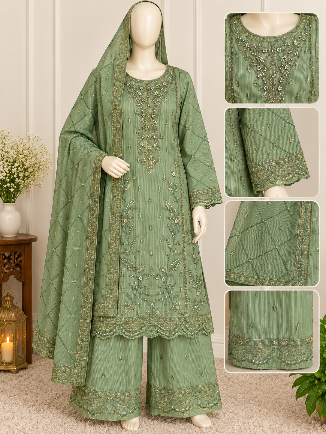 3D Luxe – Premium Embroidered 3-Piece Suit ✨