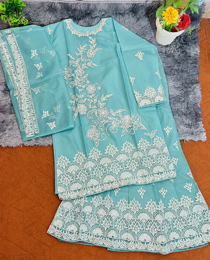 Luxury Embroidered 3-Piece Suit Flapper Style
