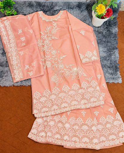 Luxury Embroidered 3-Piece Suit Flapper Style