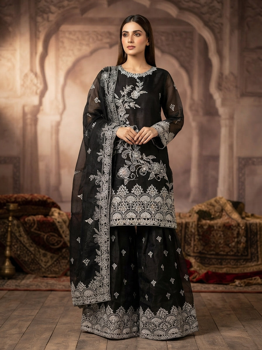Luxury Embroidered 3-Piece Suit Flapper Style