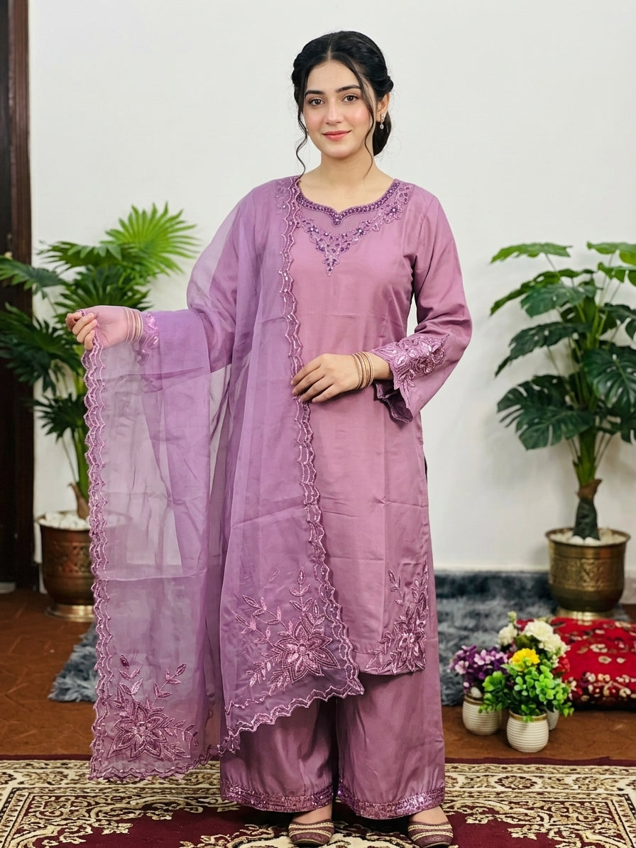 A Royal Super Kattan Flapper | Elegant Embroidered Ladies Dress