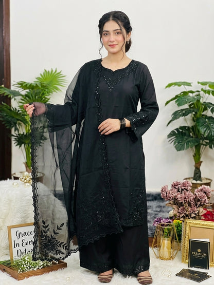 Royal Super Kattan Flapper | Elegant Embroidered Ladies Dress