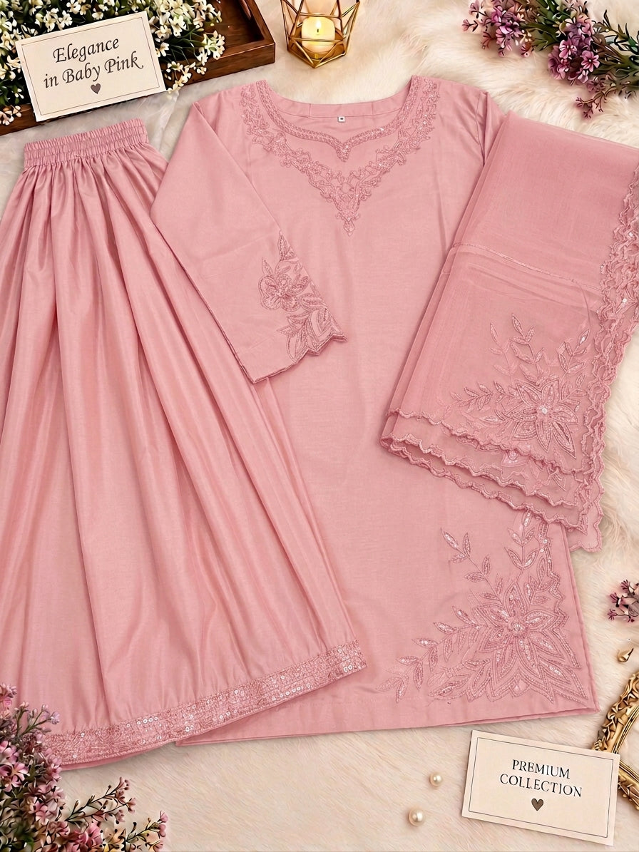 Royal Super Kattan Flapper | Elegant Embroidered Ladies Dress