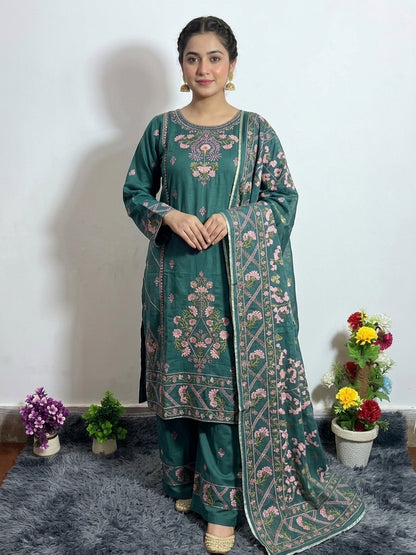 Premium Embroidered Doria Cotton Dress | Elegant Ladies Collection