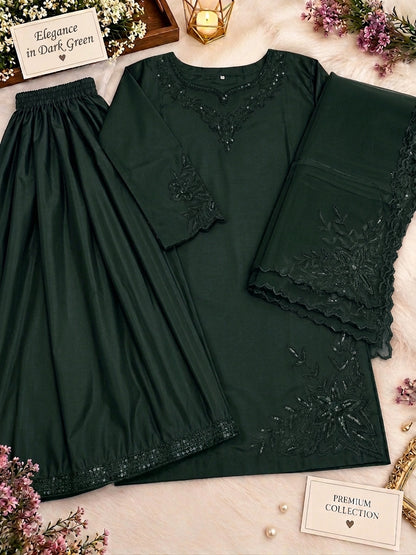 A Royal Super Kattan Flapper | Elegant Embroidered Ladies Dress