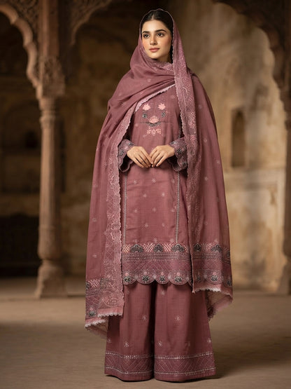 Premium – Embroidered Doria Cotton 3-Piece Suit ✨