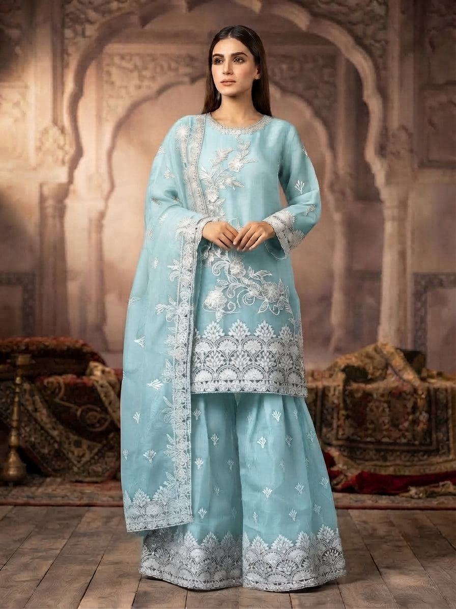 Luxury Embroidered 3-Piece Suit Flapper Style