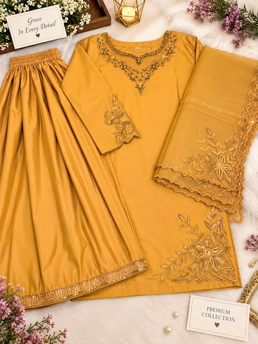 A Royal Super Kattan Flapper | Elegant Embroidered Ladies Dress
