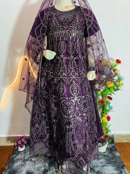 Premium Net Maxi Dress | Elegant & Stylish Ladies Collection